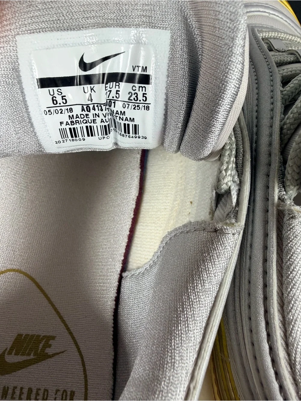 Nike Silver and Gold Women's Athletic Sneakers